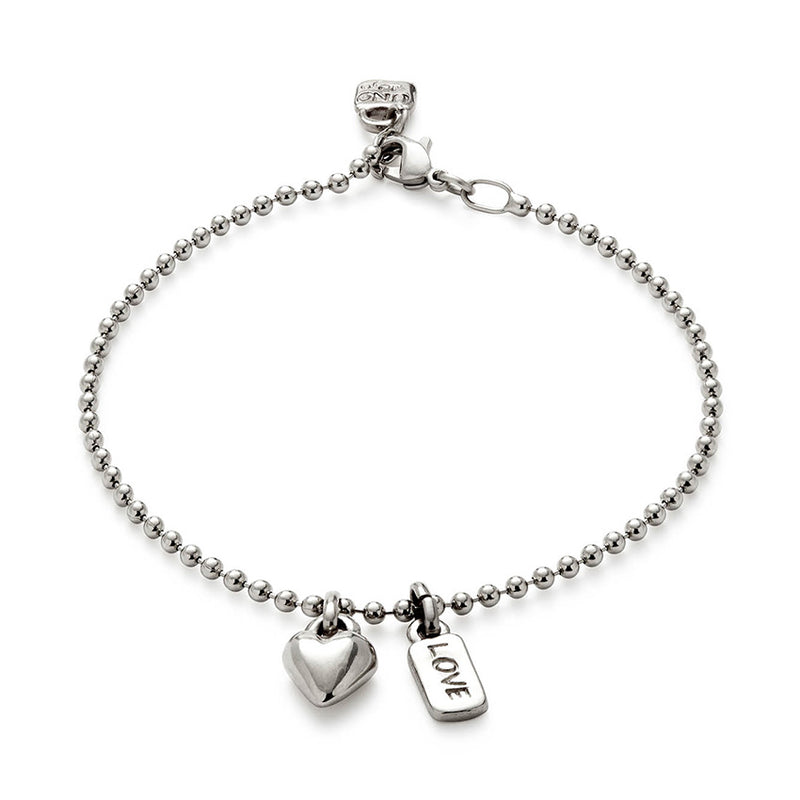 Ser Unico Exclusivo Heart Silver Chain Bracelet