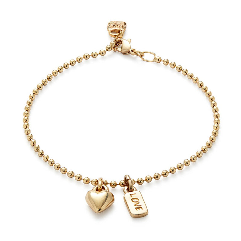 Ser Unico Exclusivo Heart Gold Chain Bracelet