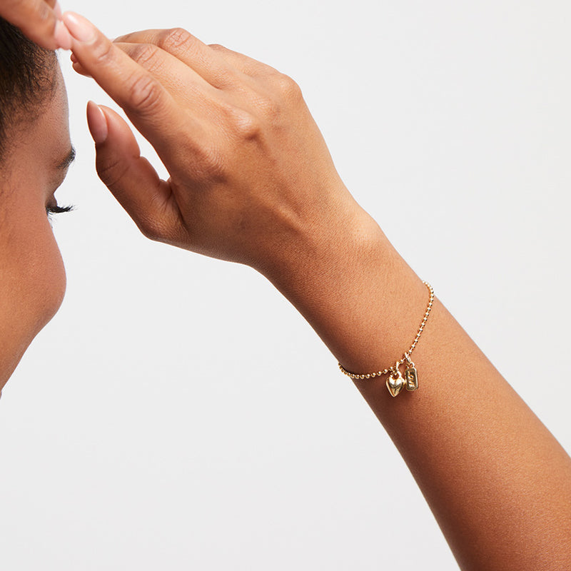 Ser Unico Exclusivo Heart Gold Chain Bracelet