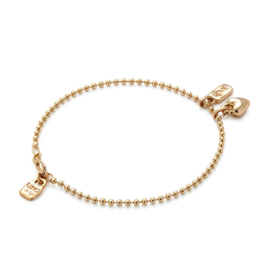 Ser Unico Exclusivo Heart Gold Chain Bracelet