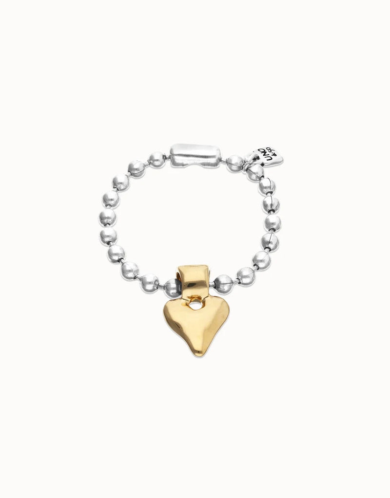 'Palpito' Mixed Metal Beaded Heart Bracelet