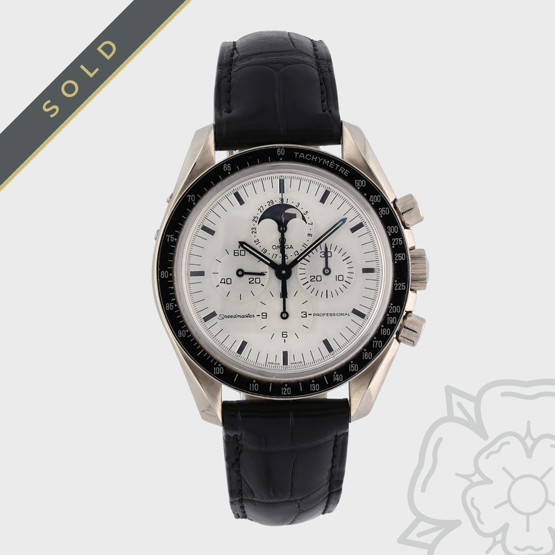 Omega Speedmaster Professional Moonphase White Gold Limited Edition 3689.30.31 – 2012, Full Set