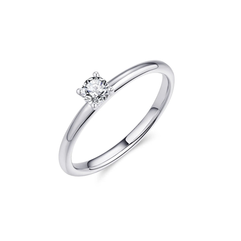 Silver CZ Stackable 4mm Solitaire Ring