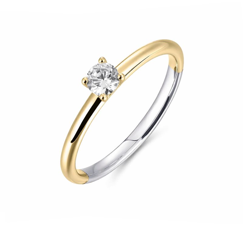 Gold Vermeil 4-Claw CZ Solitaire Ring
