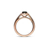 Whitby Jet & Diamond Halo Rubover Engagement Ring