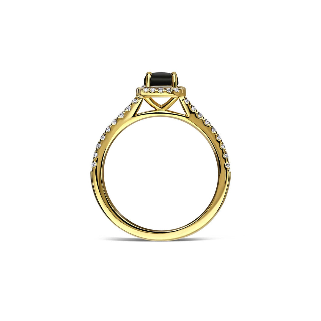 Whitby Jet & Diamond Tapered Engagement Ring | Yorkshire Jewellery Co ...