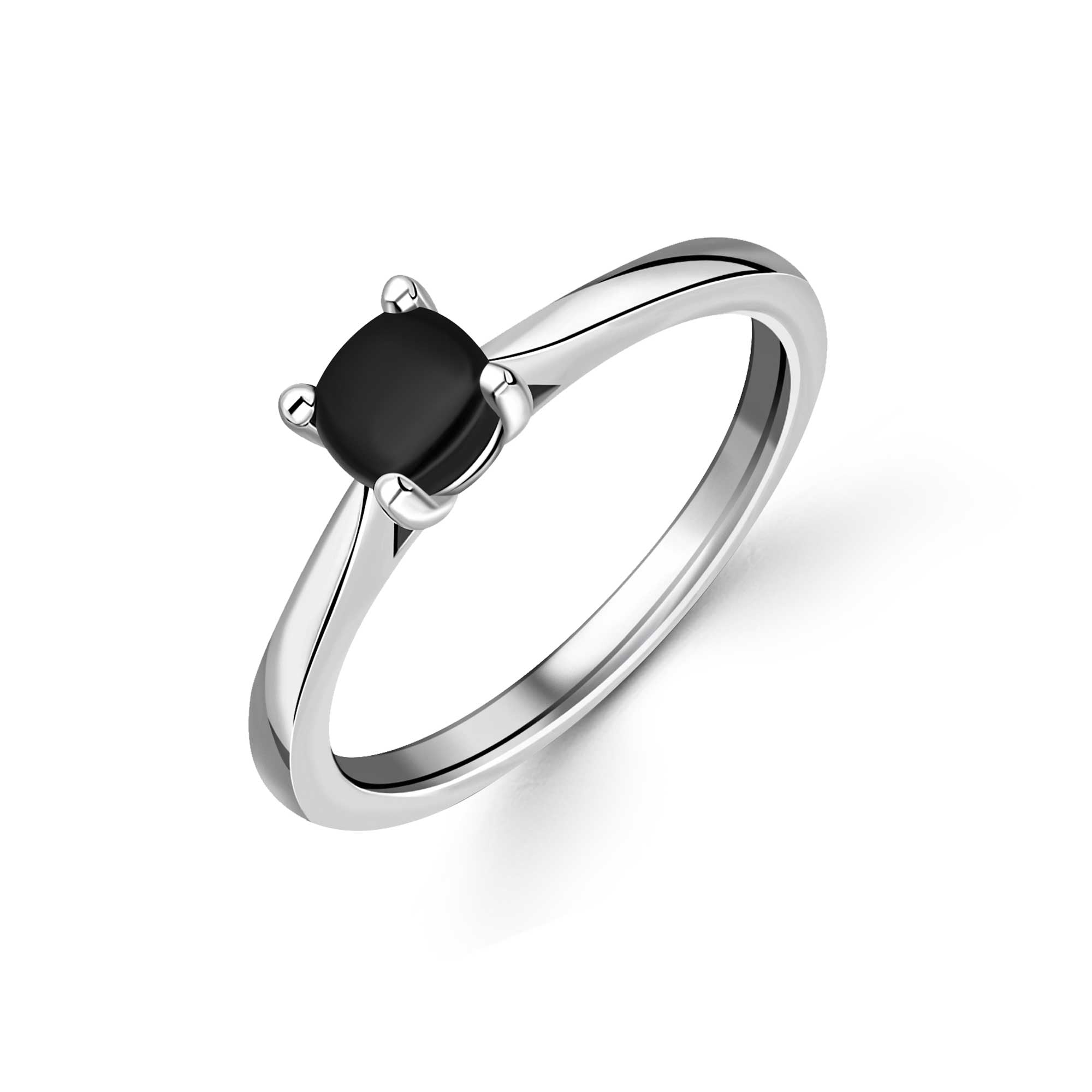 Whitby Jet Plain Tapered Engagement Ring