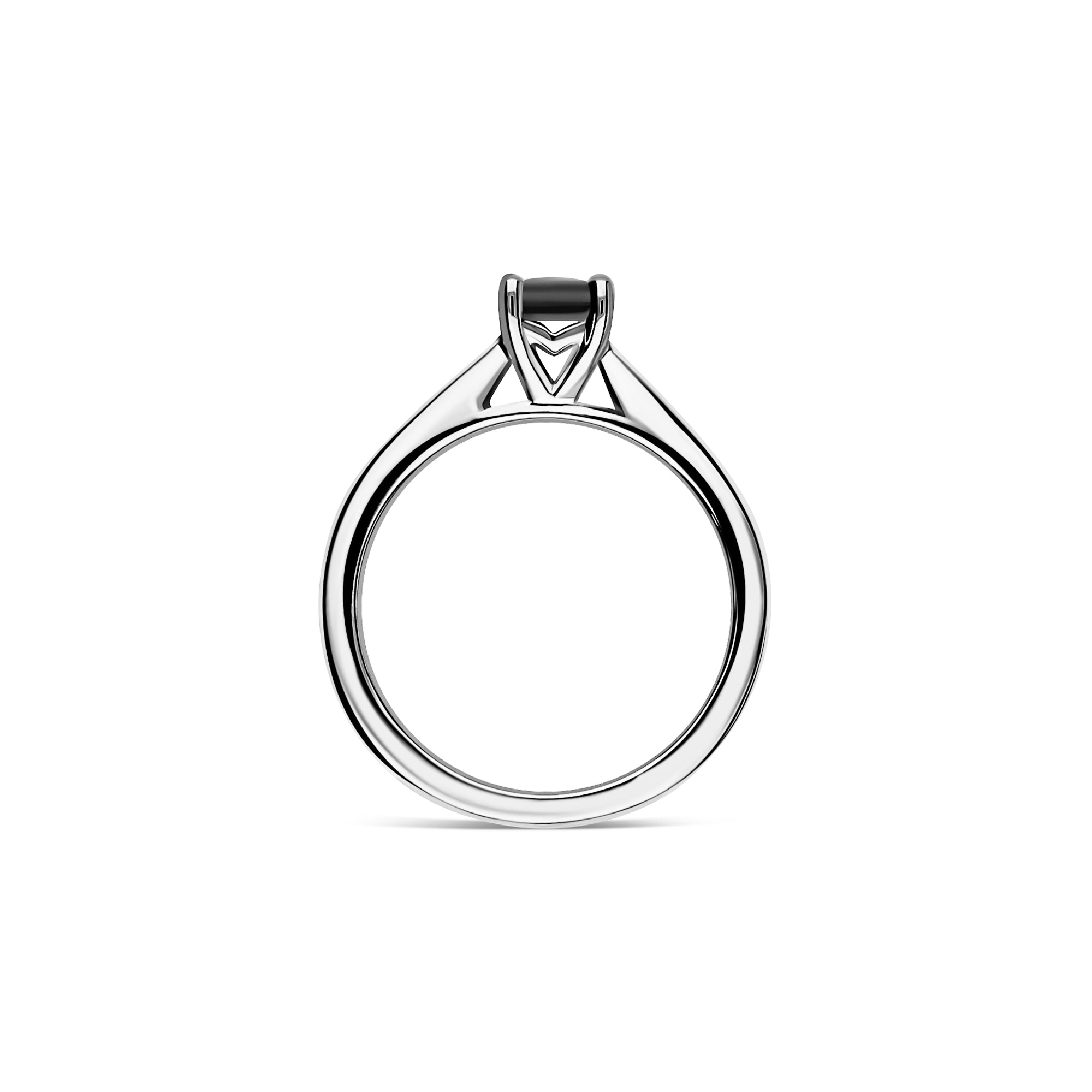 Whitby Jet Plain Tapered Engagement Ring
