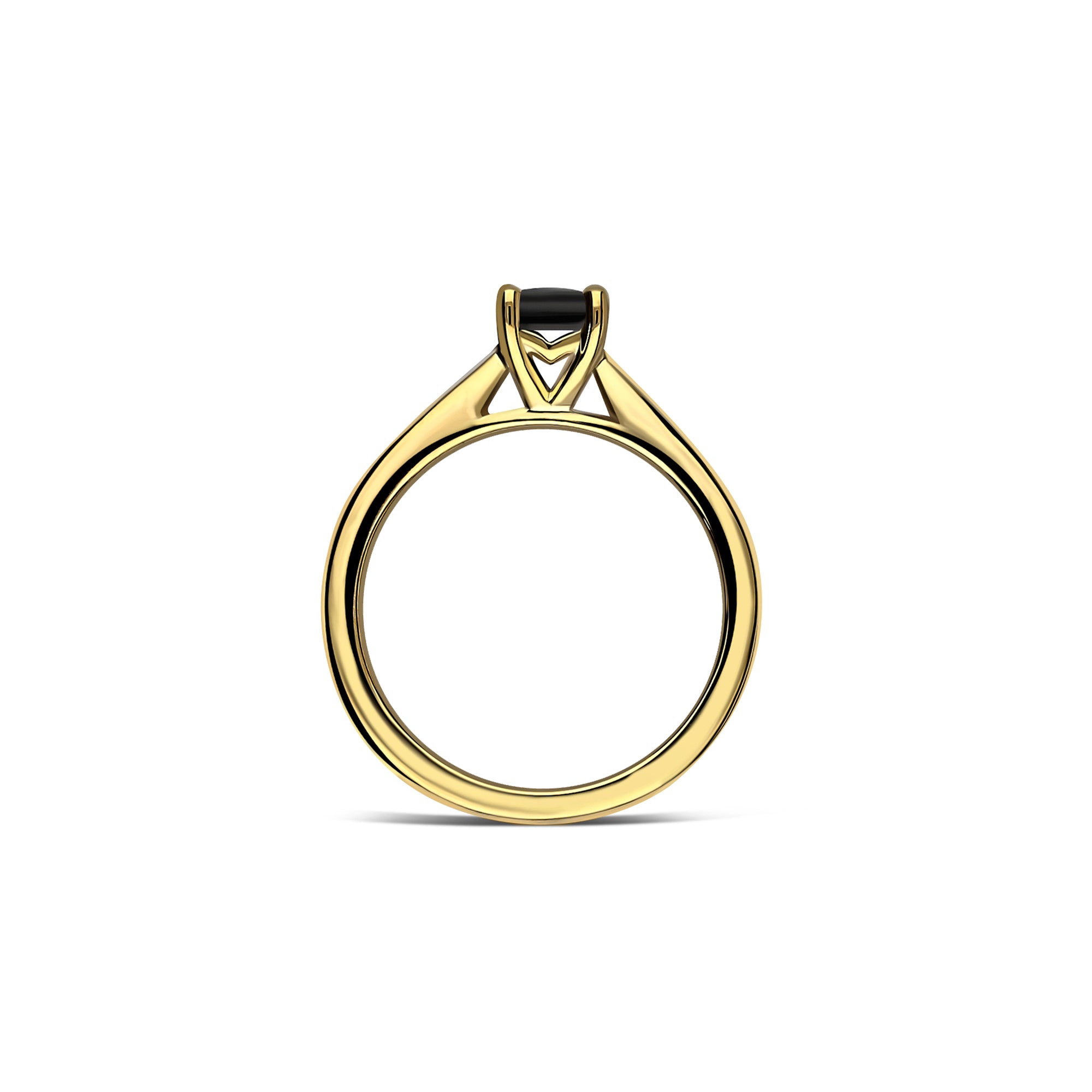 Whitby Jet Plain Tapered Engagement Ring