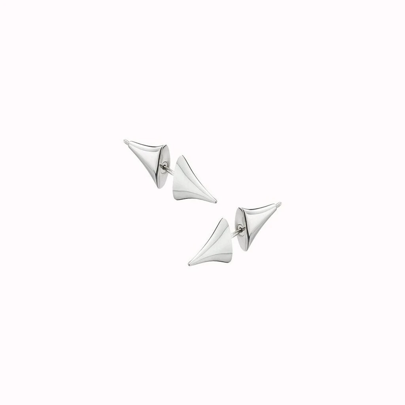 Silver Rose Thorn Bar Earrings