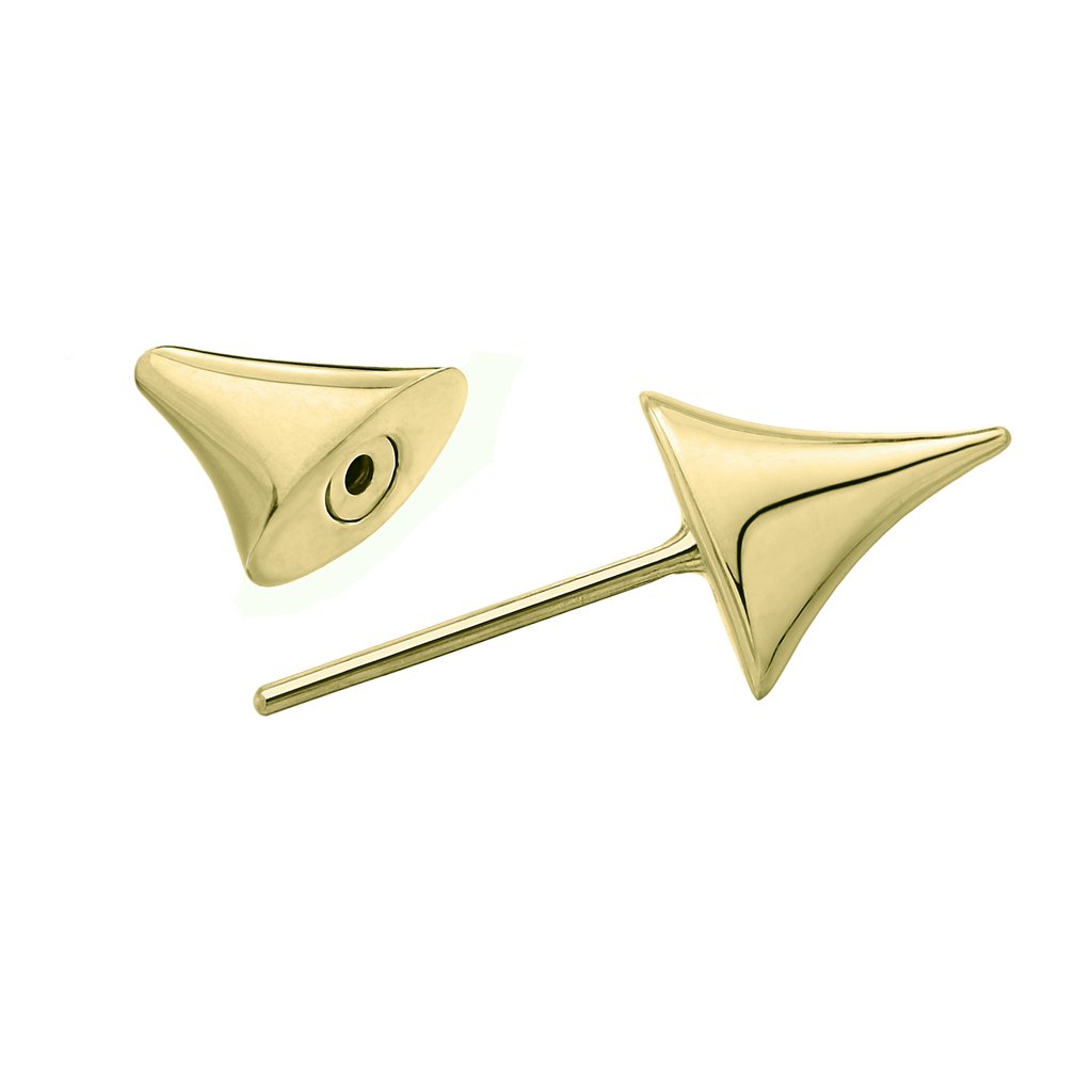 Yellow Gold Vermeil Rose Thorn Bar Earrings