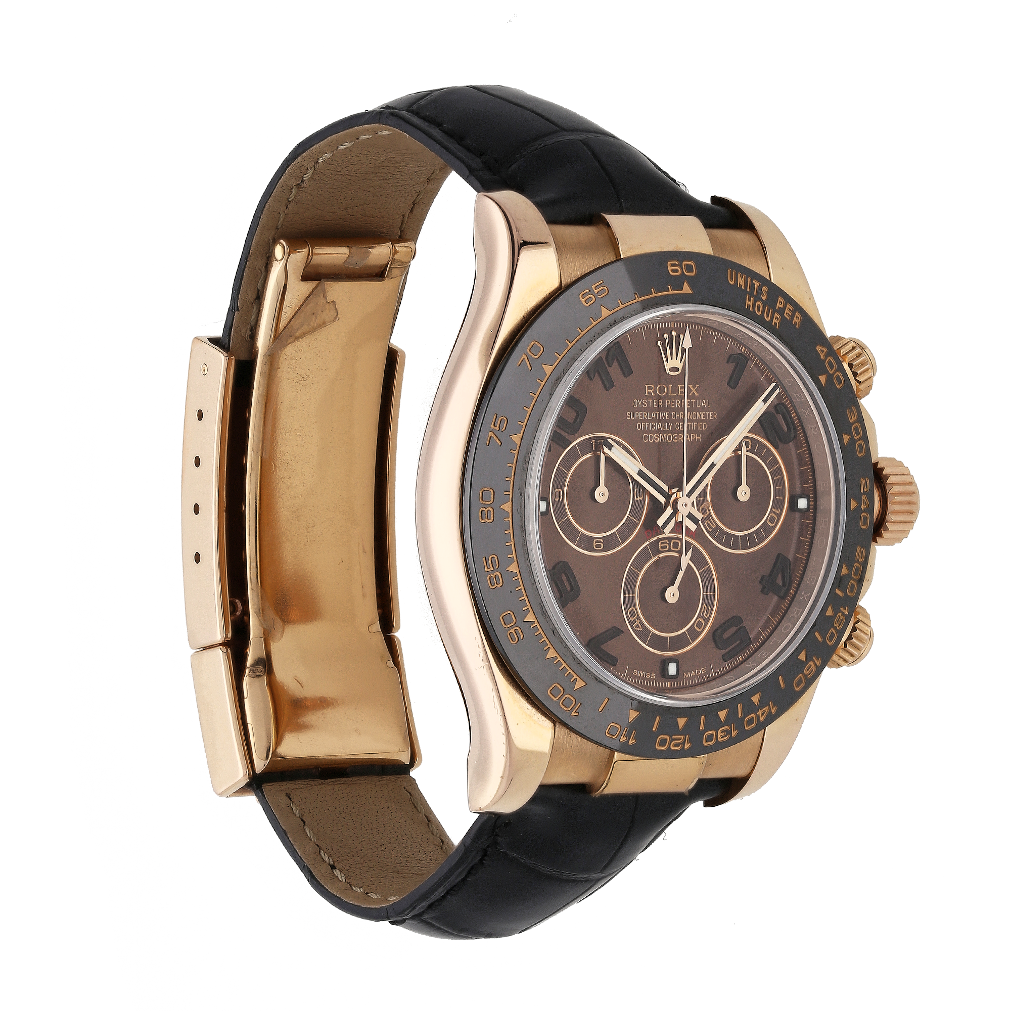 Rolex Daytona 116515LN Chocolate Dial Everose Gold Watch – 2014, Leather Strap, Full Set