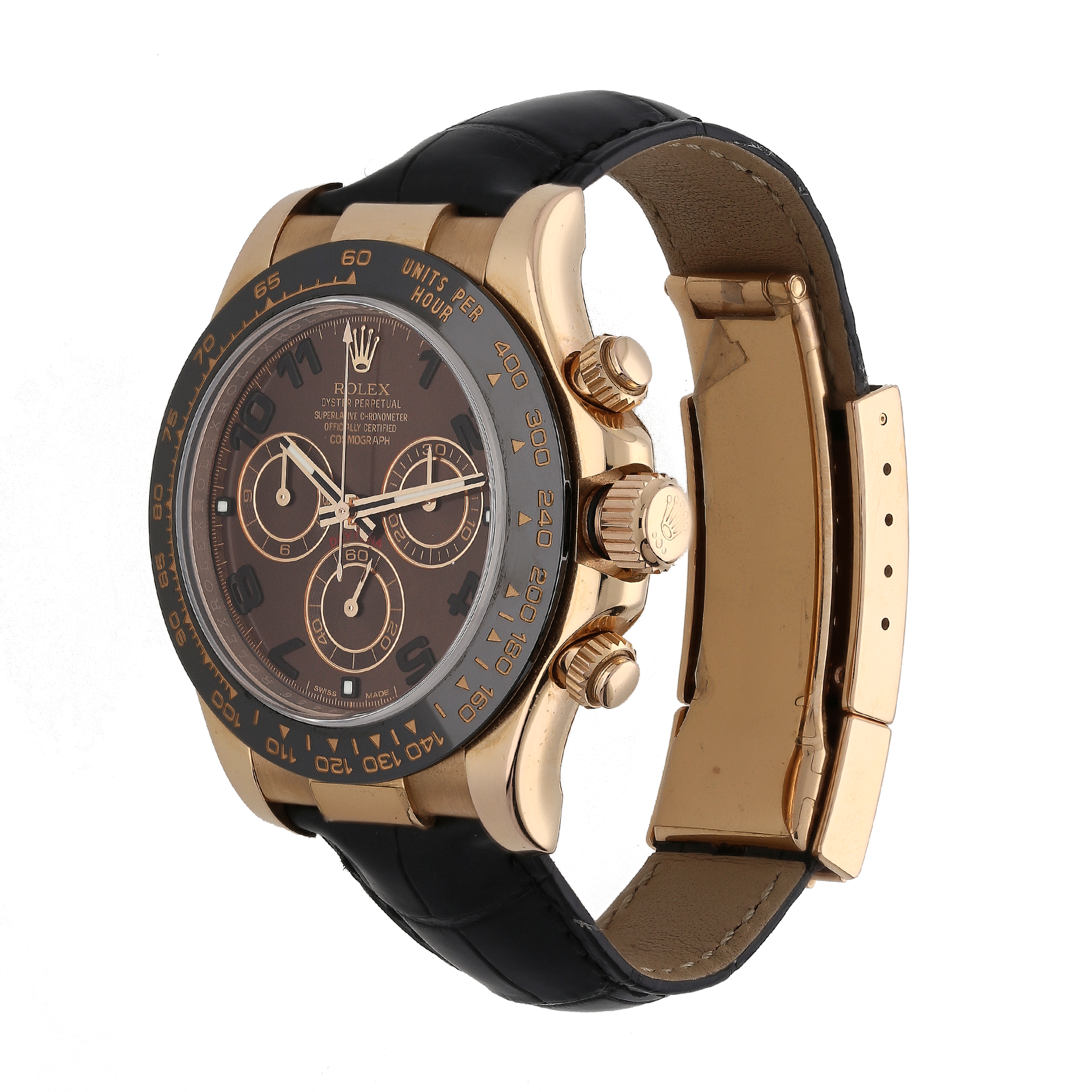 Rolex Daytona 116515LN Chocolate Dial Everose Gold Watch – 2014, Leather Strap, Full Set