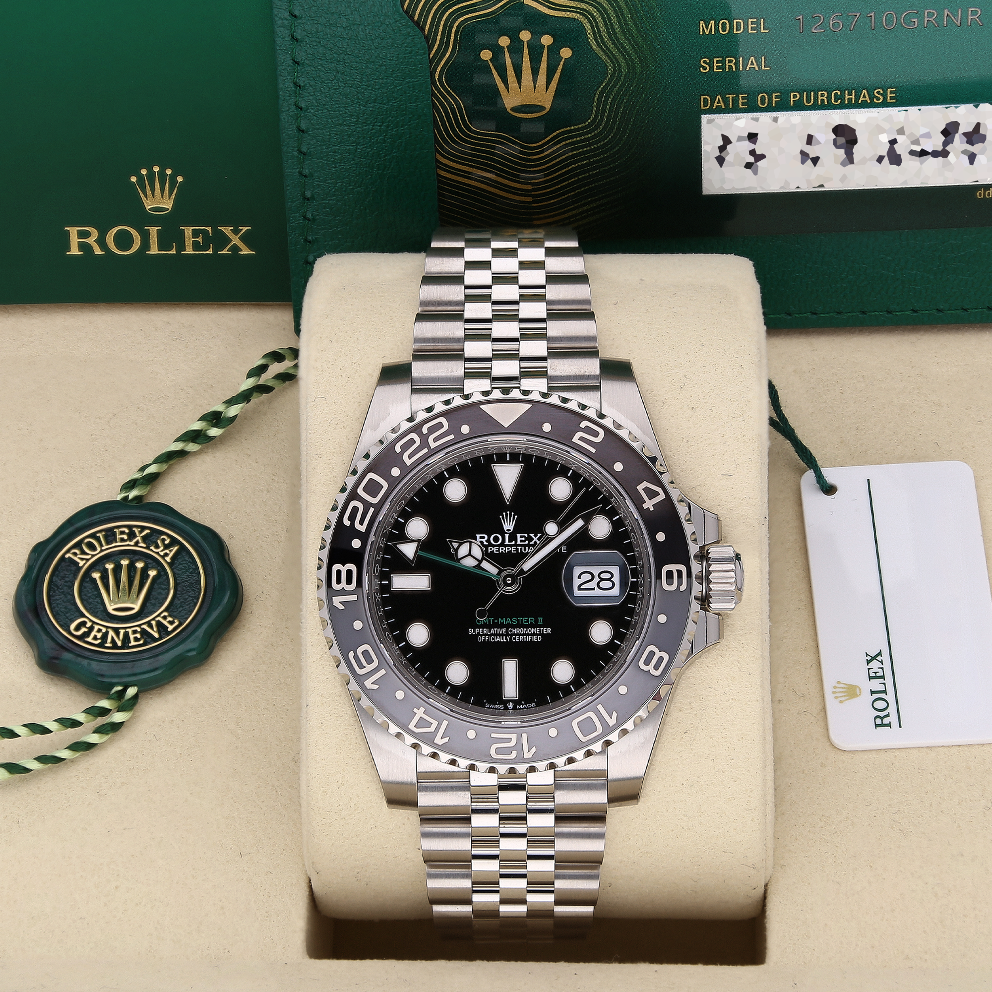 Unworn Rolex GMT-Master II 126710GRNR ‘Bruce Wayne’ 40mm Watch – 2025, Fully Stickered, Full Set