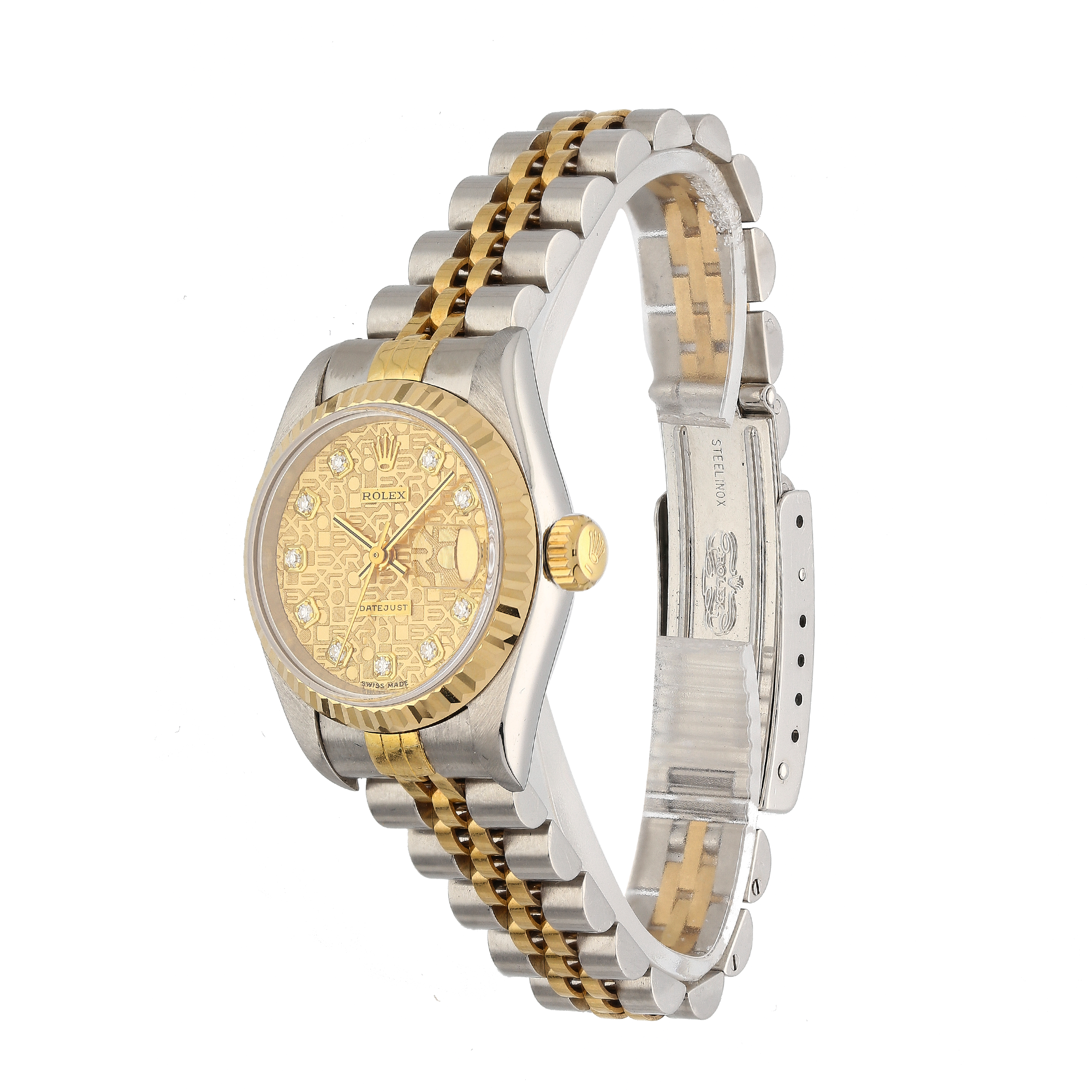 Rolex Ladies Datejust 79173 Champagne Diamond Dial 26mm Steel & Gold Watch – 2002, Papers