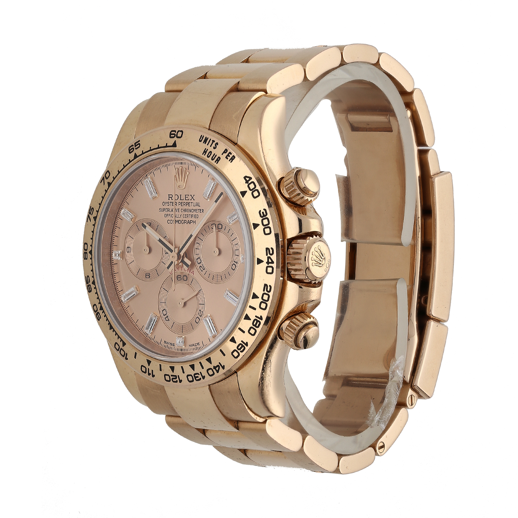 Rolex Daytona 116505 Everose Gold Baguette Diamond Dial Watch – 2014, Full Set