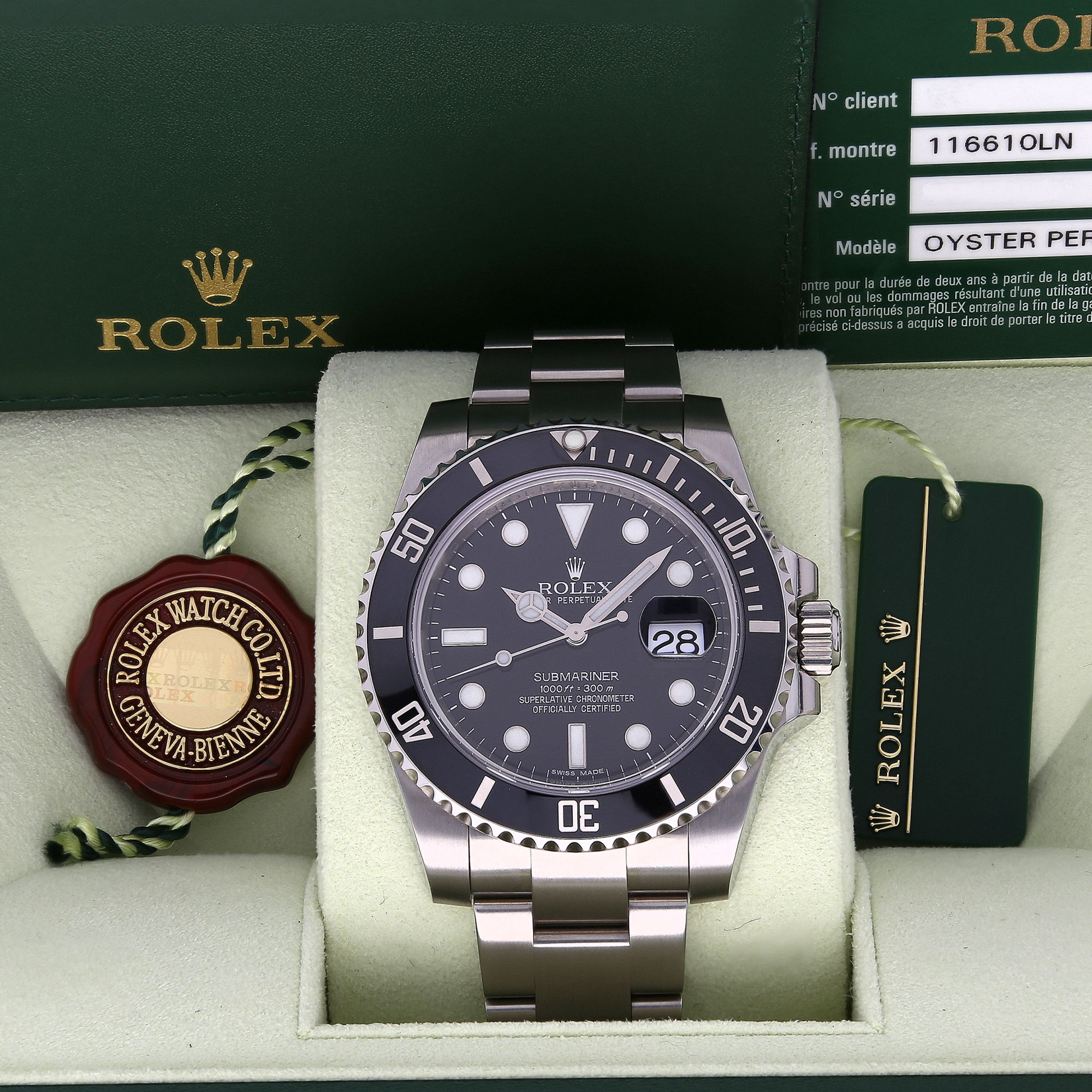 Unworn Rolex Submariner Date 116610LN Black Dial 40mm Stainless Steel Watch – 2010, Full Set