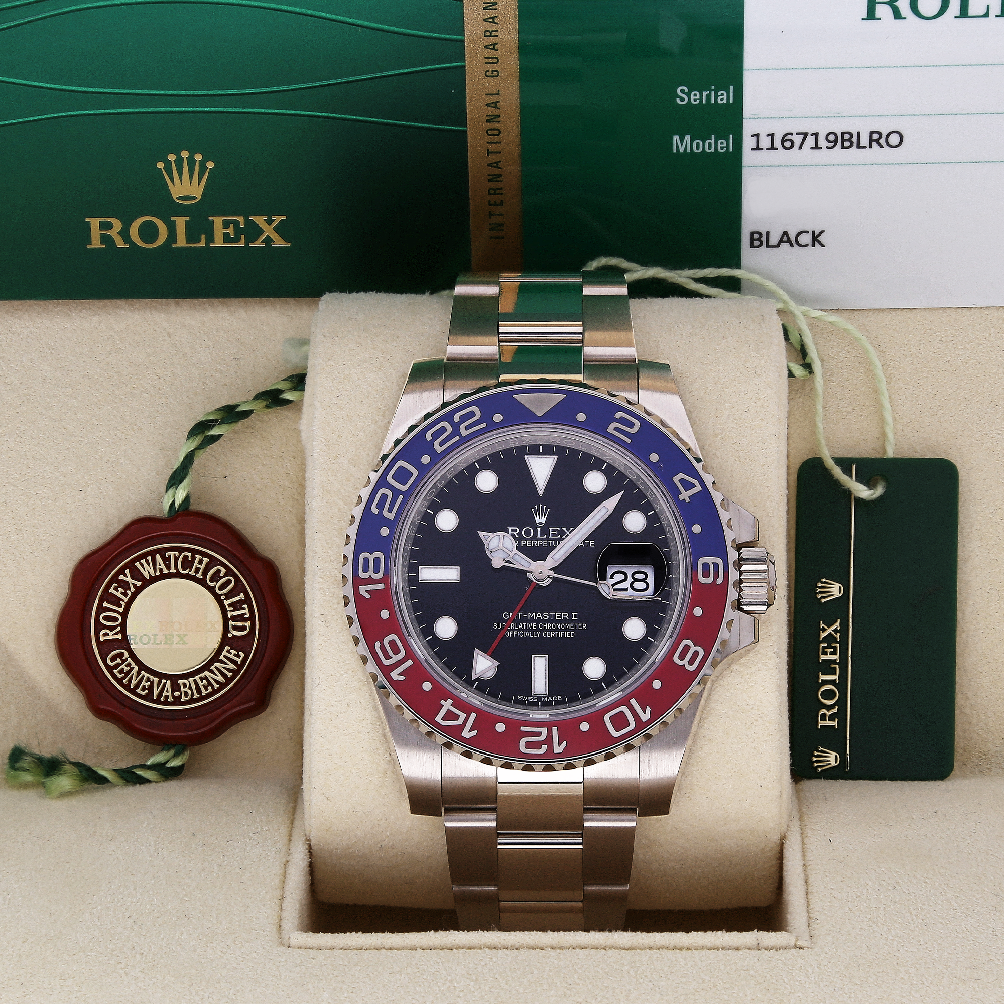 Unworn Rolex GMT-Master II 116719BLRO 'Pepsi' 40mm White Gold Watch – 2014, Full Set