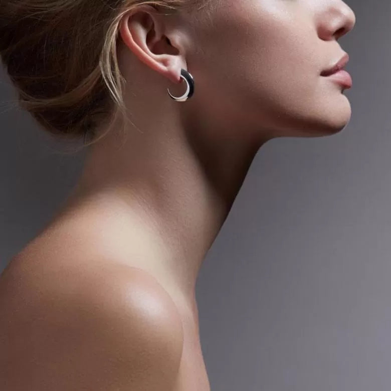 Silver Cat Claw Medium Hoop Earrings