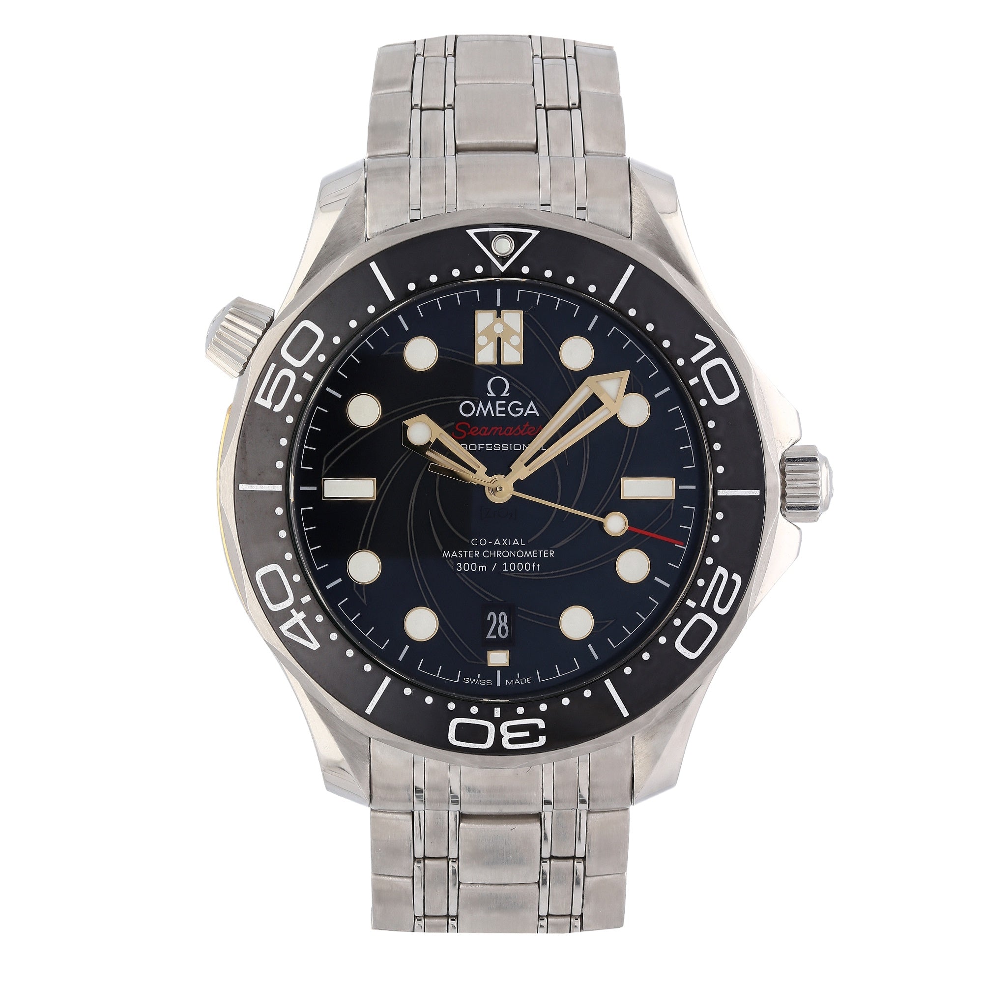 Omega Seamaster Diver 300M James Bond 007 Limited Edition 210.22.42.20.01.004 black dial stainless steel watch front view