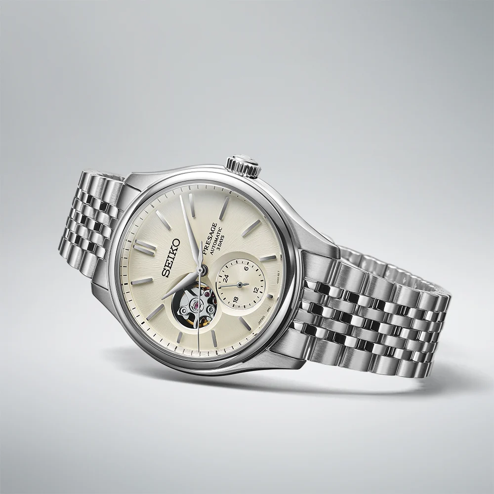 Seiko Presage Classic Series ‘Shiro-iro’ Open Heart Stainless Steel 40.2mm Watch SPB469J1