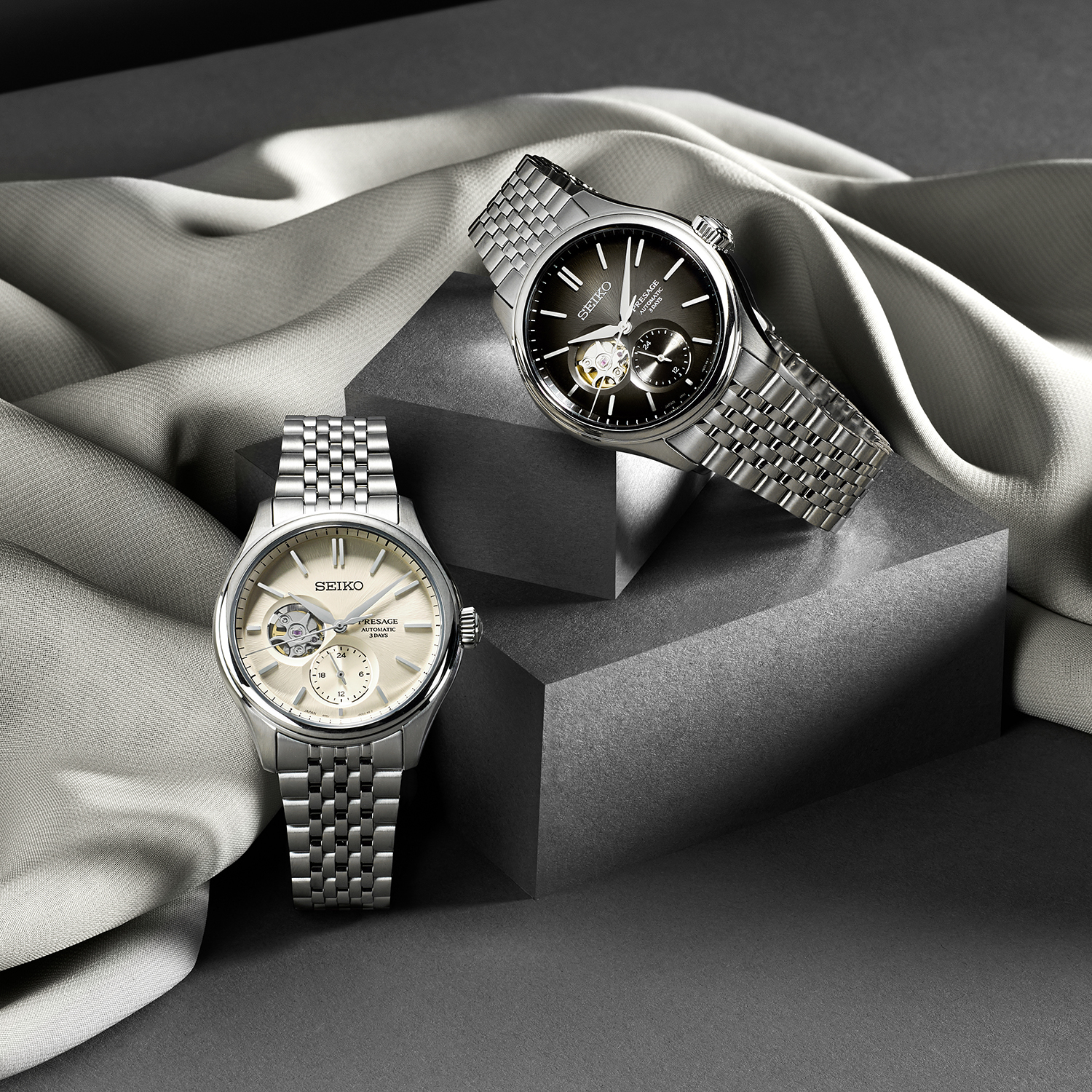 Seiko Presage Classic Series ‘Shiro-iro’ Open Heart Stainless Steel 40.2mm Watch SPB469J1
