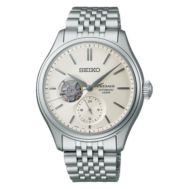 Seiko Presage Classic Series ‘Shiro-iro’ Open Heart Stainless Steel 40.2mm Watch SPB469J1