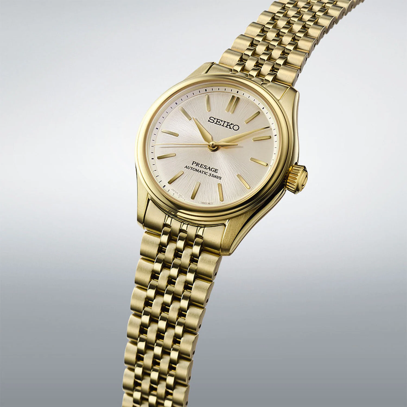 Seiko Presage Classic Series ‘Shiro-iro’ Gold Automatic 36mm Watch SPB524J1