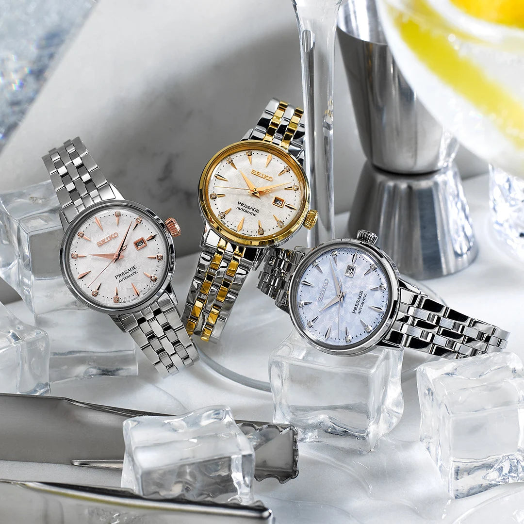 Seiko Presage Cocktail Time ‘White Lady’ Diamond Ladies’ 30mm Twist Watch SRE010J1