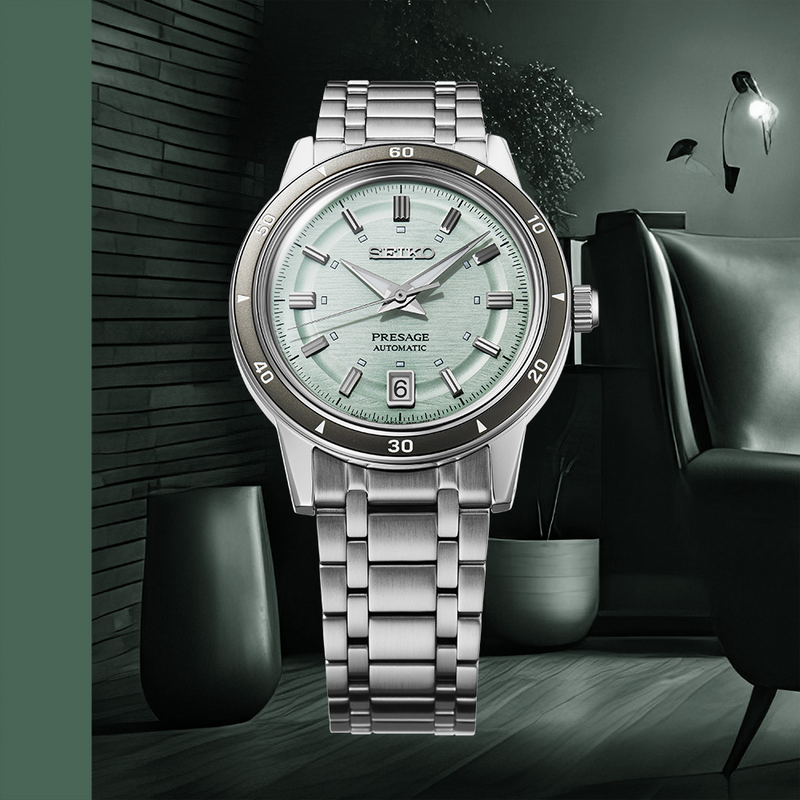 Seiko Presage Style 60s Ice Green Automatic Men’s 39.5mm Watch SRPL71J1