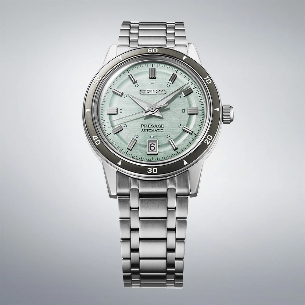 Seiko Presage Style 60s Ice Green Automatic Men’s 39.5mm Watch SRPL71J1