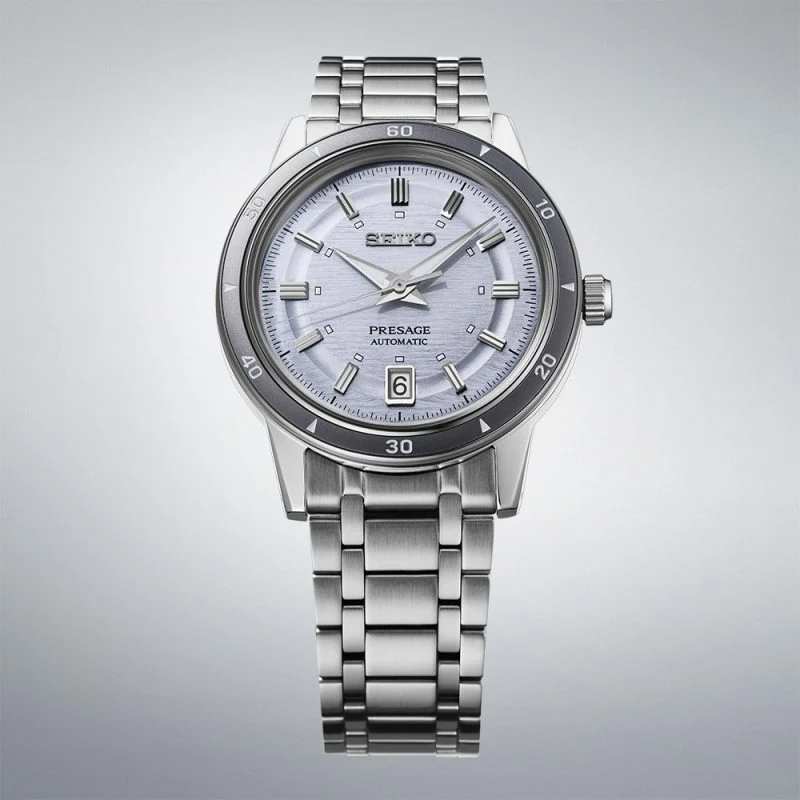 Seiko Presage Style 60s Silvery Violet Automatic Men’s 39.5mm Watch SRPL73J1