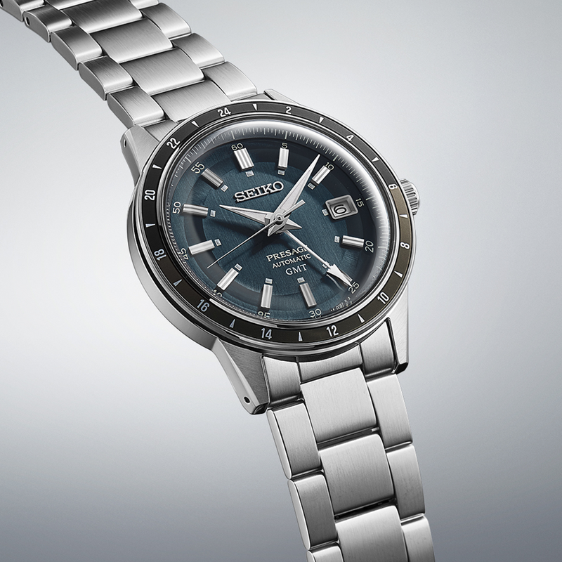 Seiko Presage Style 60s Road Trip GMT Petrol Blue Men’s 41mm Watch SSK009J1