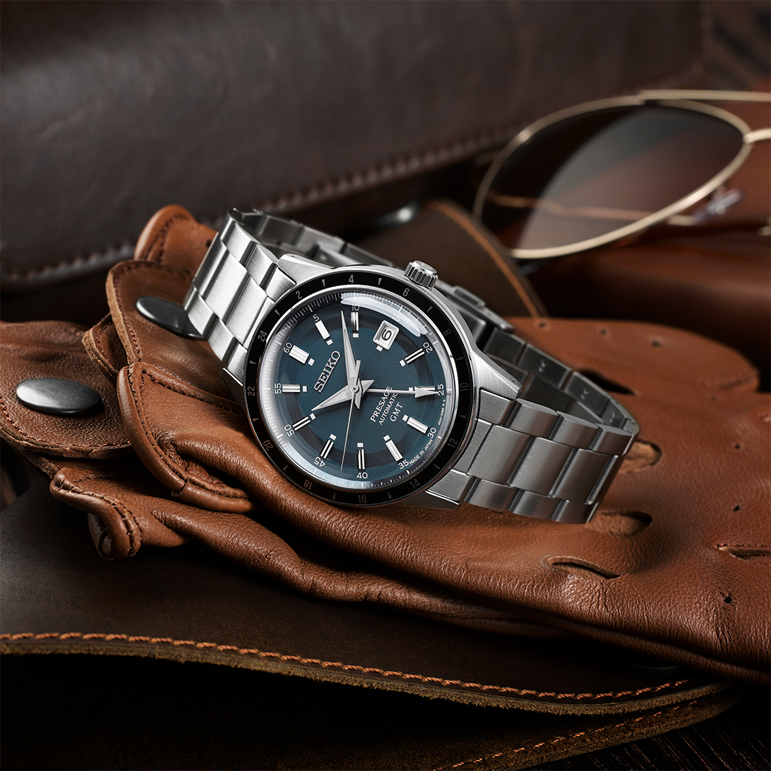 Seiko Presage Style 60s Road Trip GMT Petrol Blue Men’s 41mm Watch SSK009J1