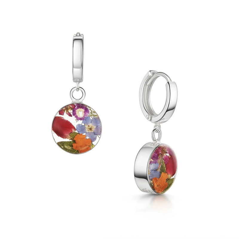 Sterling Silver Mixed Round Huggie Hoops
