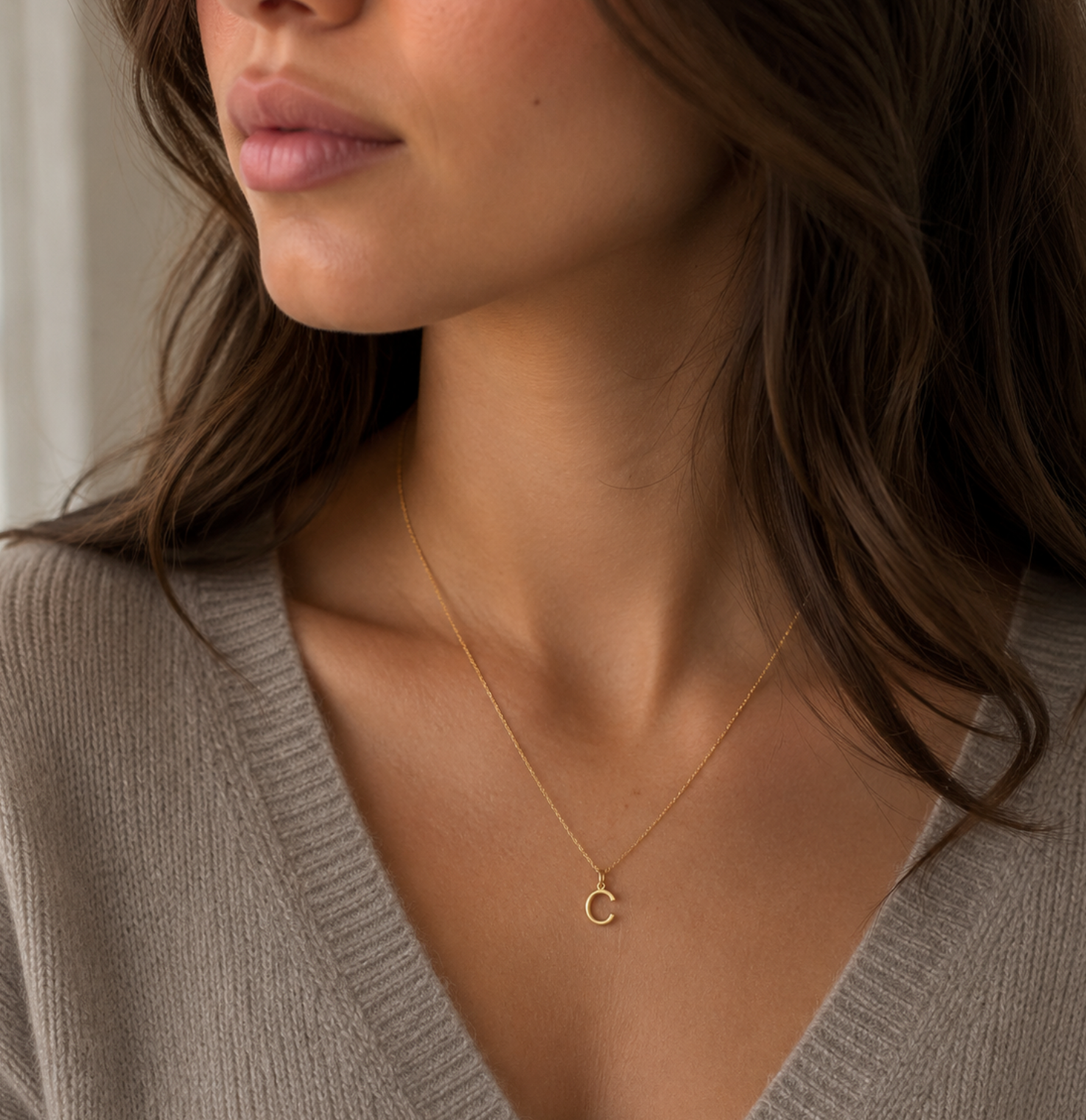 9ct Yellow Gold Initial 'C' Necklace