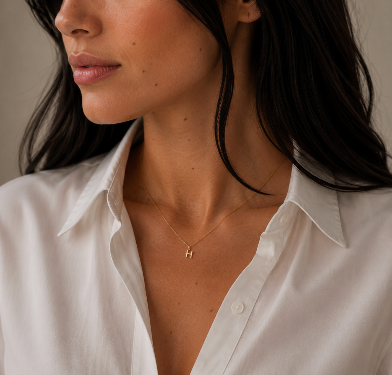 9ct Yellow Gold Initial 'H' Necklace