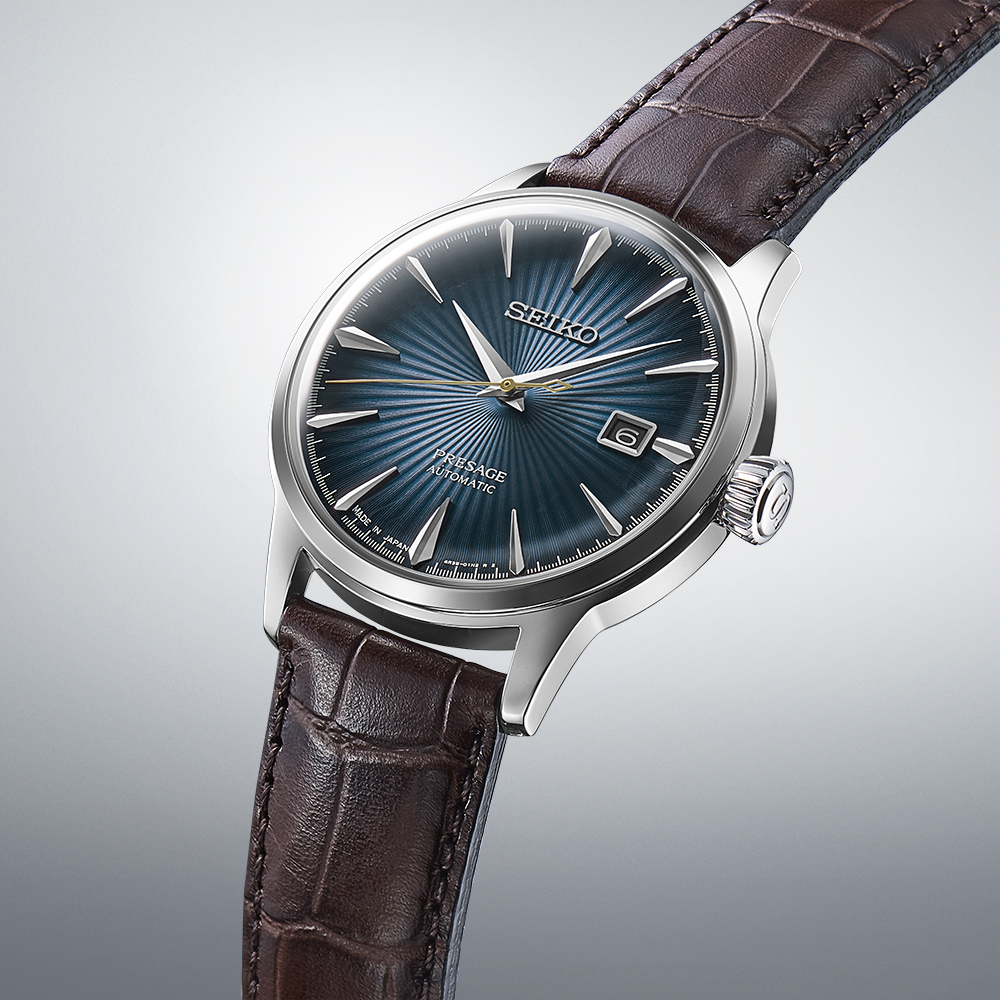 Seiko Presage Cocktail Time ‘Midnight Blue Moon’ Automatic Men’s 40.5mm Watch SRPK15J1