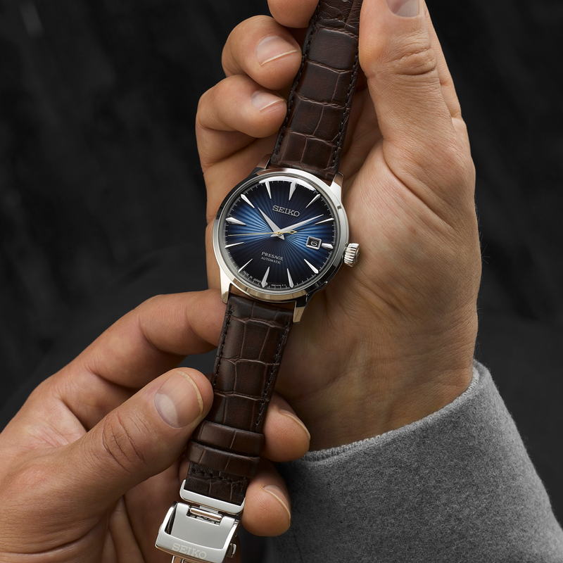 Seiko Presage Cocktail Time ‘Midnight Blue Moon’ Automatic Men’s 40.5mm Watch SRPK15J1