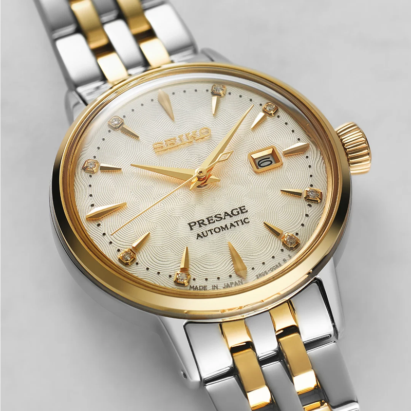 Seiko Presage Cocktail Time ‘White Lady’ Diamond Ladies’ 30mm Twist Watch SRE010J1