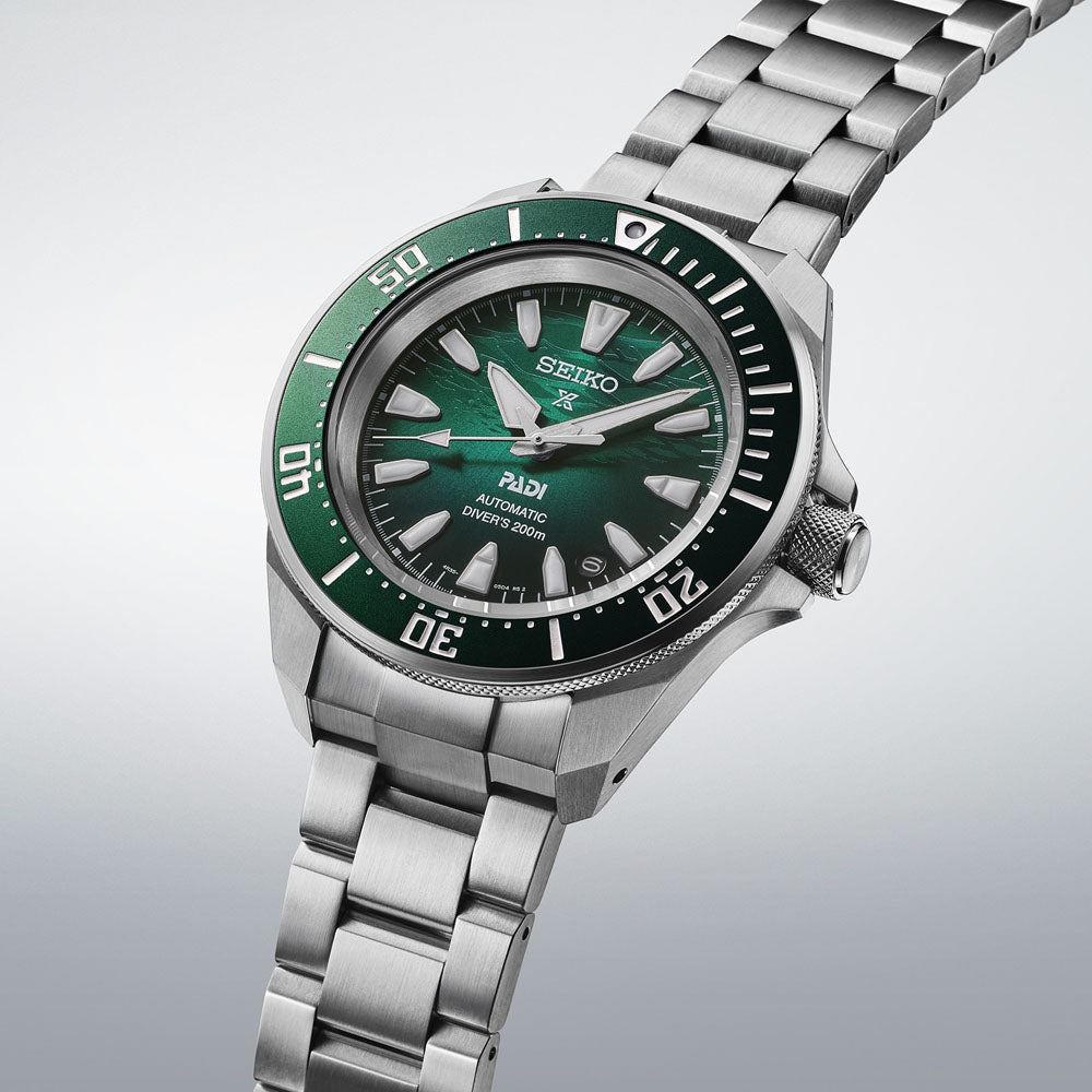 Seiko Prospex PADI 60th Anniversary 4R Compact Mechanical Diver’s ‘Underwater Green’ 42mm Watch SRPL53K1