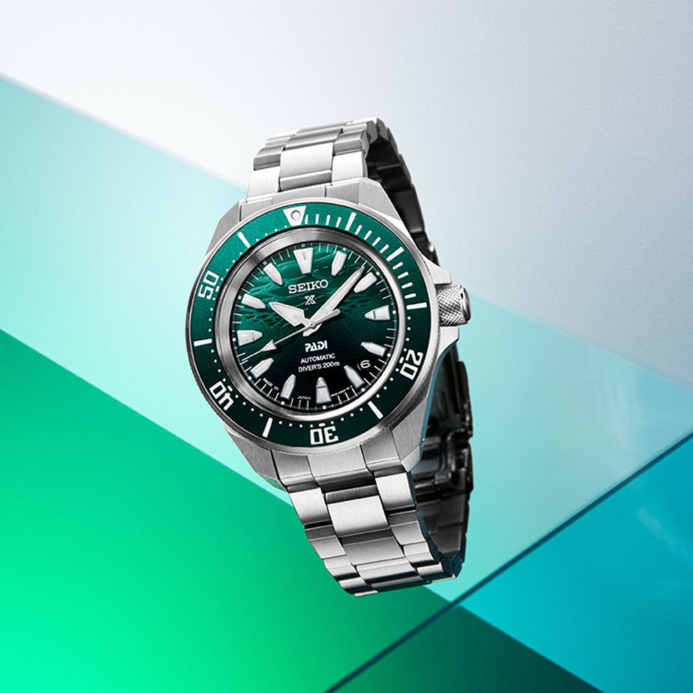 Seiko Prospex PADI 60th Anniversary 4R Compact Mechanical Diver’s ‘Underwater Green’ 42mm Watch SRPL53K1