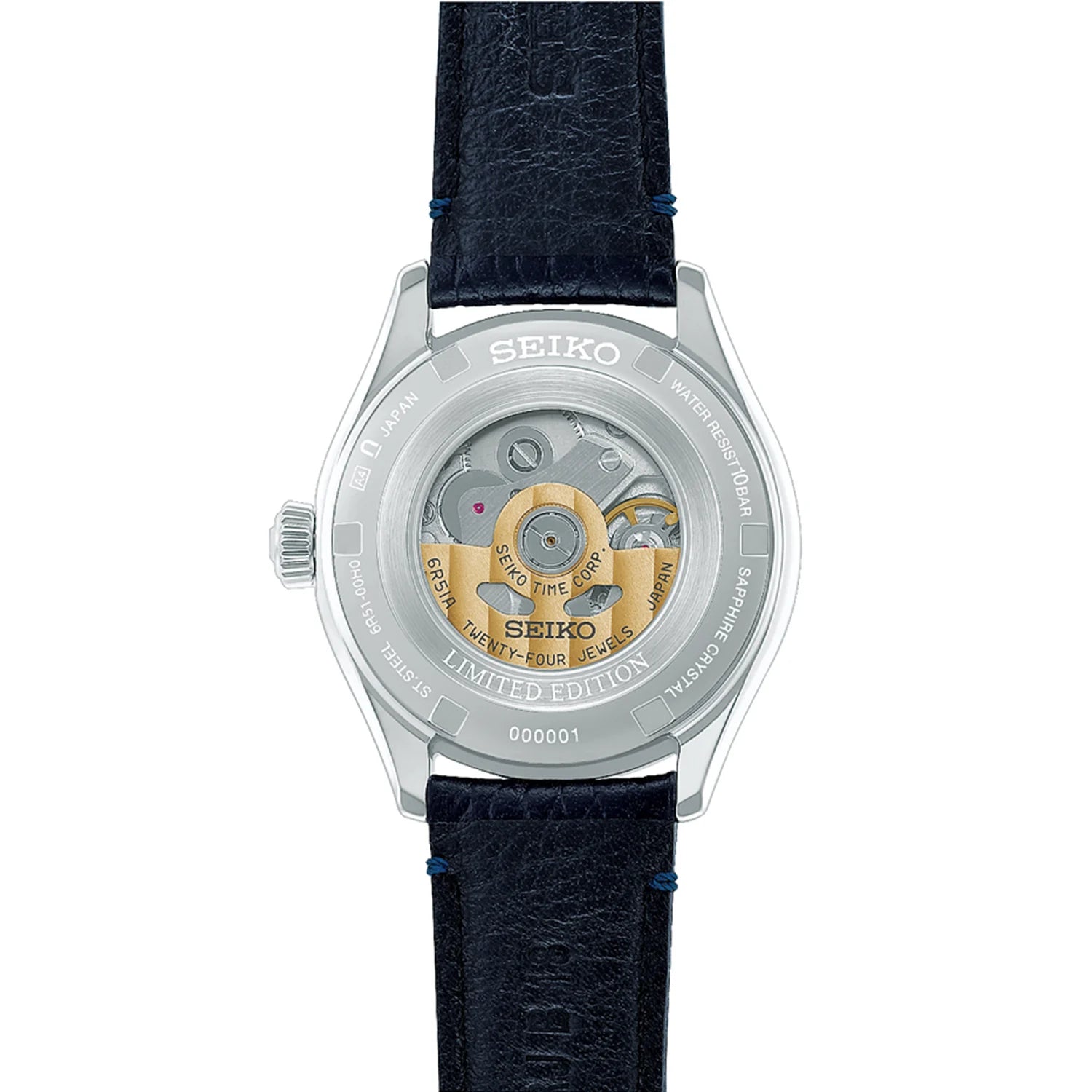 Seiko 145th Anniversary Limited Edition Presage Classic Silver Blue Watch HCC004J1