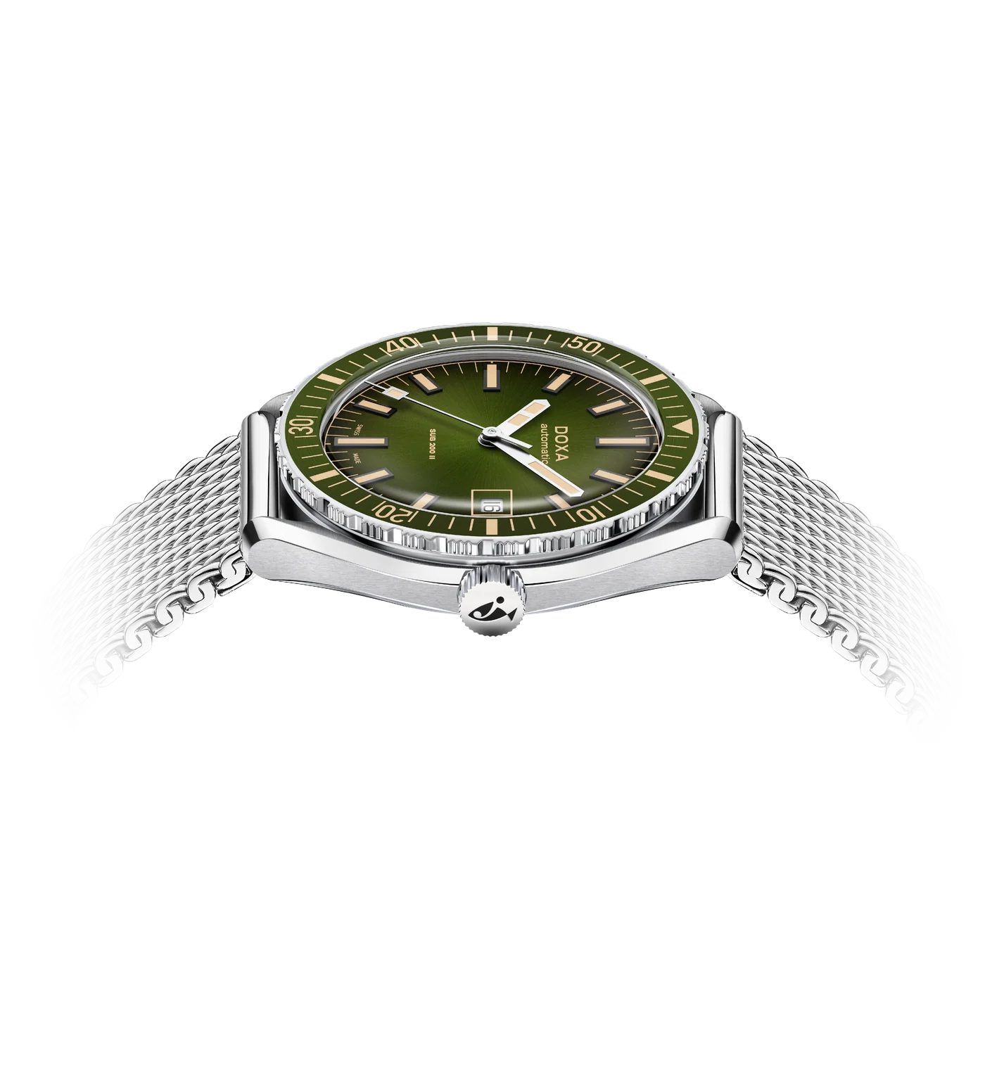 DOXA SUB 200  Sea Emerald Swiss Automatic Mesh Bracelet Watch