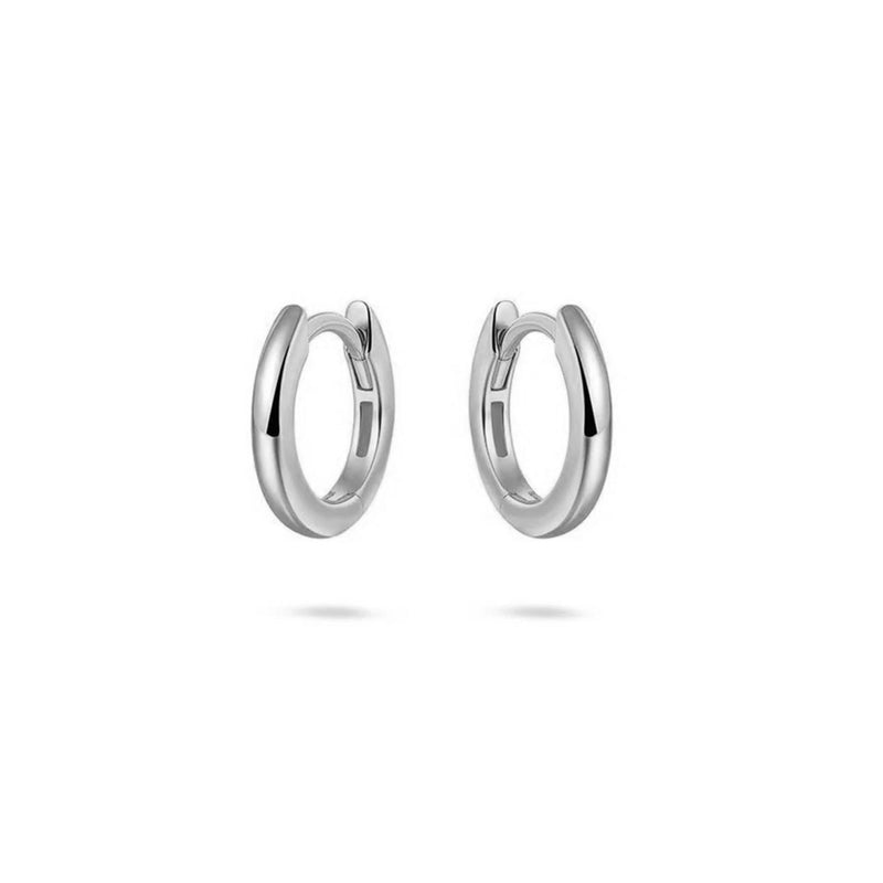 Sterling Silver Half Round Hoops 13.5mm