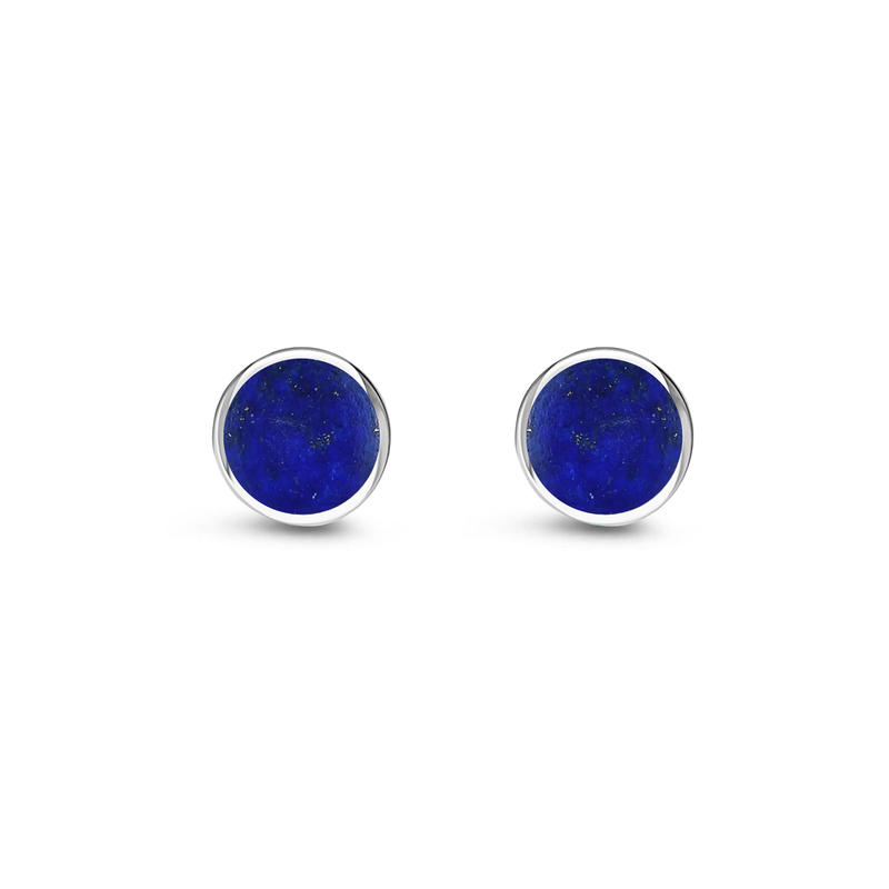 Sterling Silver Lapis Lazuli 8mm Classic Round Stud Earrings