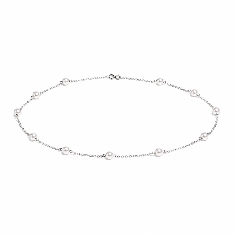 Sterling Silver Pearl Trace Chain Necklace