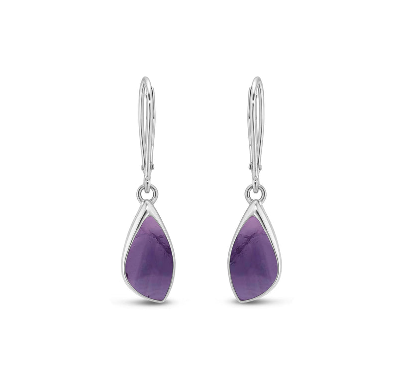 Sterling Silver Amethyst Designer Drop Earrings