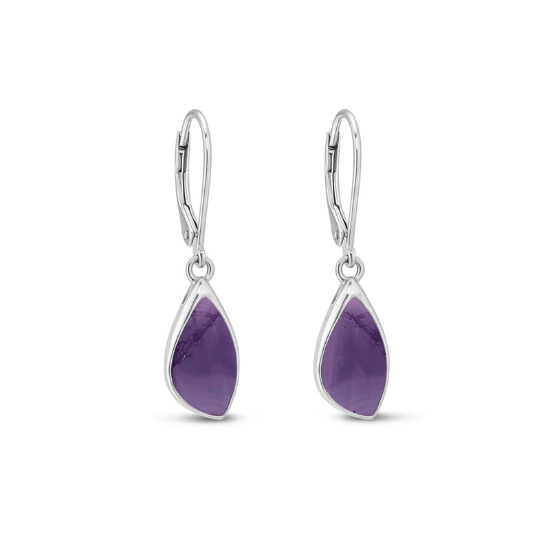 Sterling Silver Amethyst Designer Drop Earrings