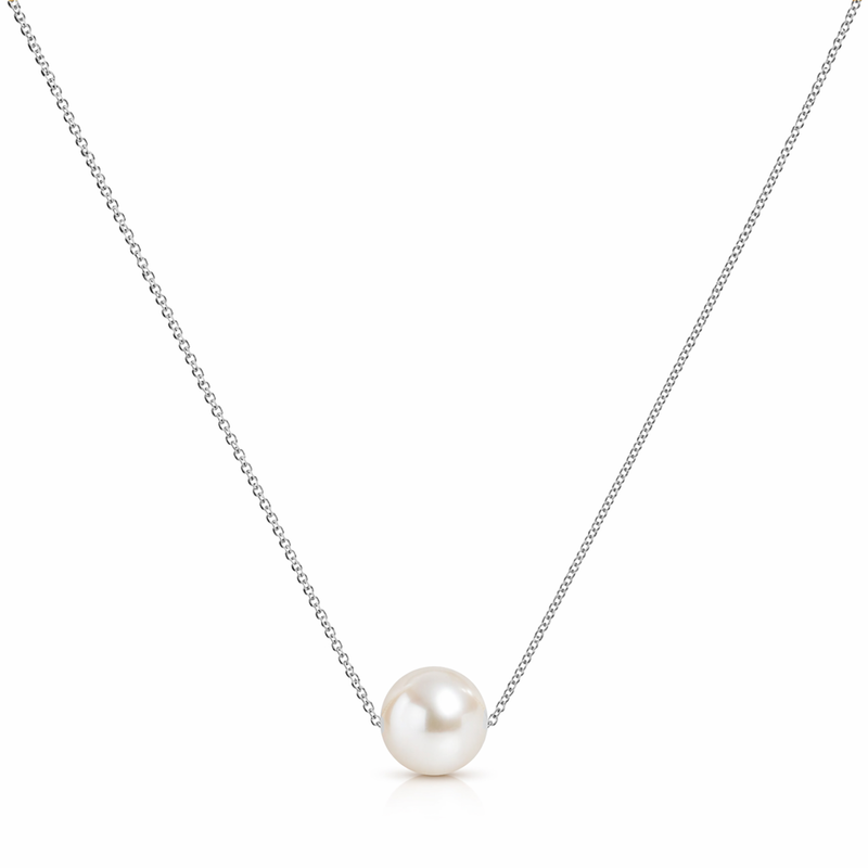 Sterling Silver Pearl Sliding Necklace